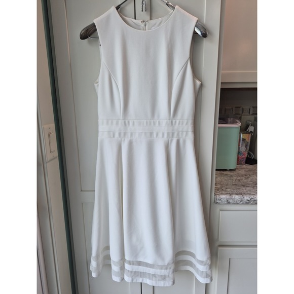 Calvin Klein Dresses & Skirts - Calvin Klein Women's White Sleeveless A Line Dress Size 6